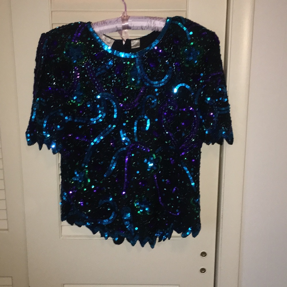 Vintage Lawrence Kazar Sequence Top - image 2